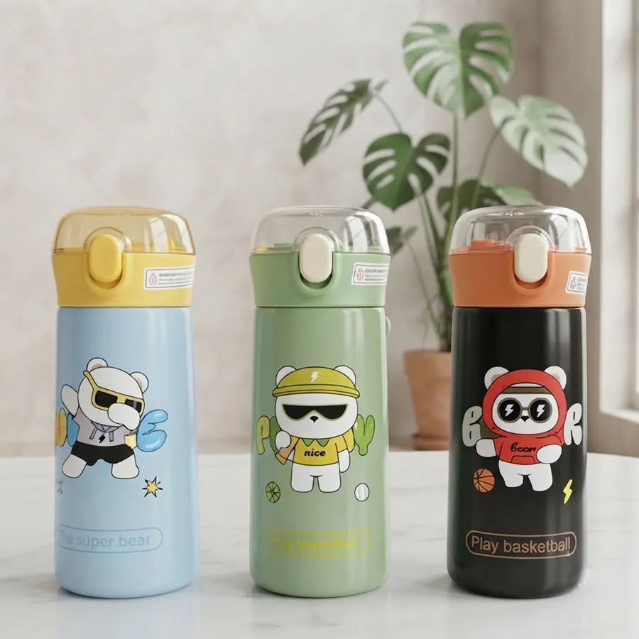 Stainless Steel Straw Thermos Water Bottle