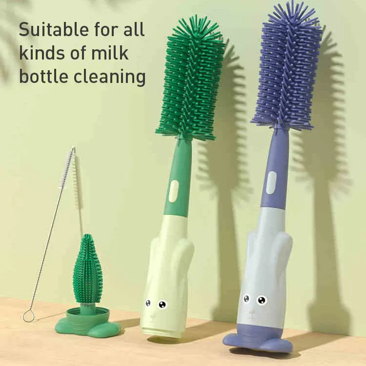 Silicone 3 In 1 Pacifier Baby Bottle Cleaning Brush - Image 2