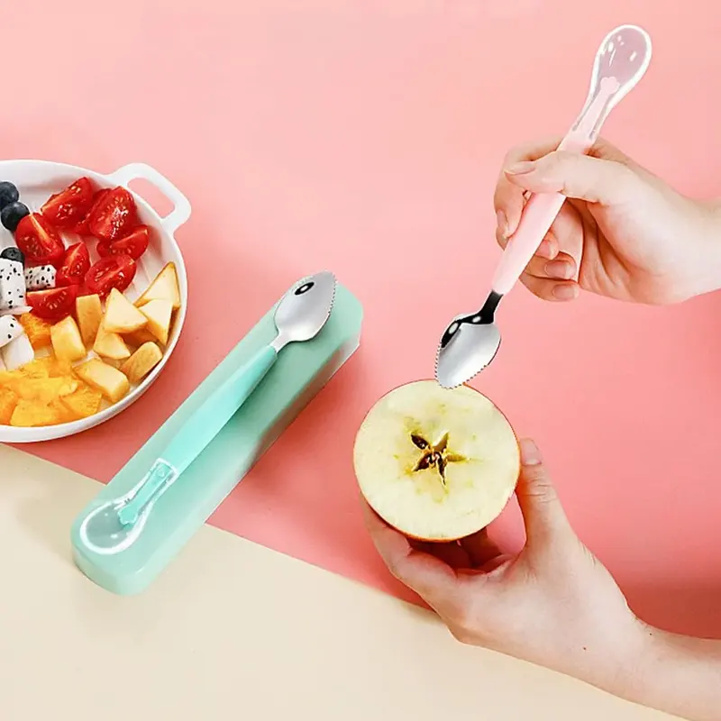 Baby Double Head Fruit Puree Silicone Spoon - Image 5