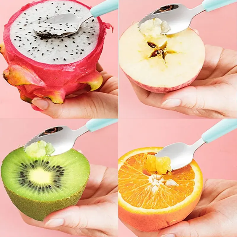 Baby Double Head Fruit Puree Silicone Spoon - Image 4
