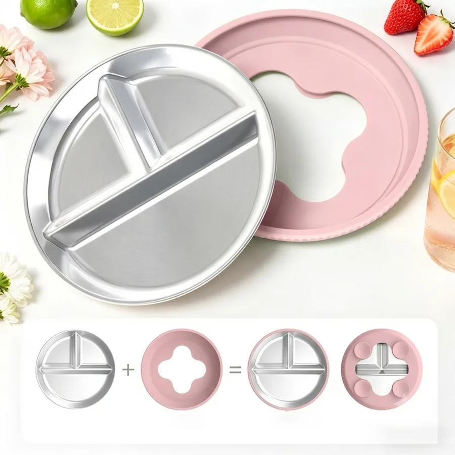Steel Silicone Suction Plate for Baby