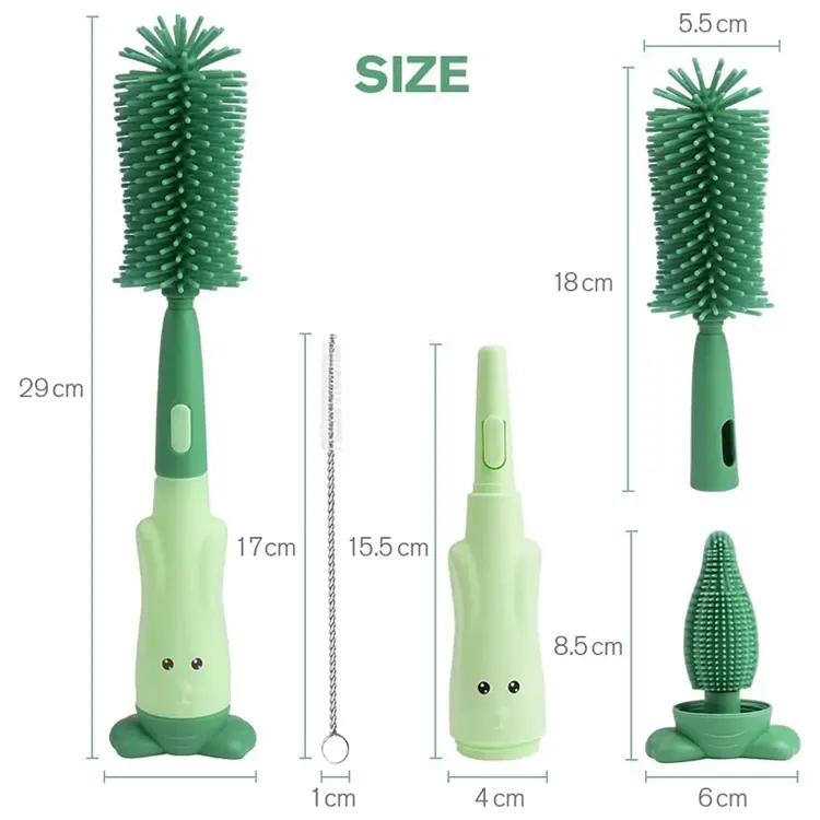 Silicone 3 In 1 Pacifier Baby Bottle Cleaning Brush - Image 3