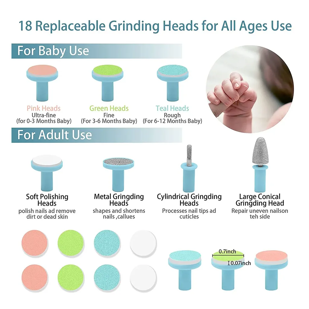 Baby Nail Trimmer - Baby Care Set Electric Manicure Set - Image 4