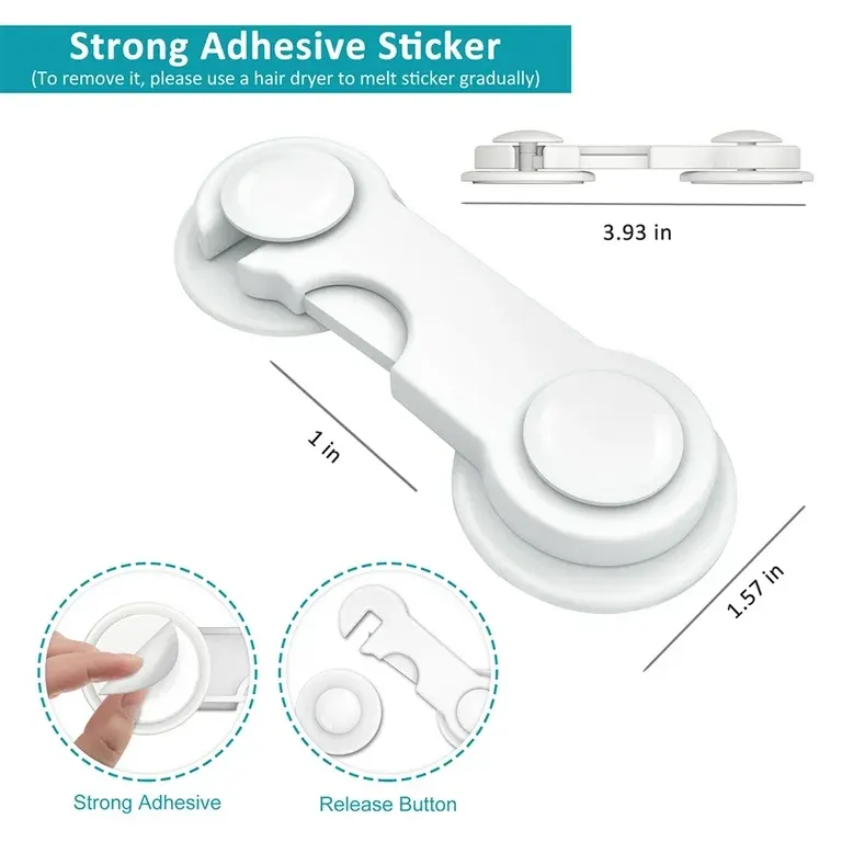 Baby Safety Cabinet Strap Locks for Fridge Door Drawer Cupboard Wardrobe - 2Pcs - Image 4