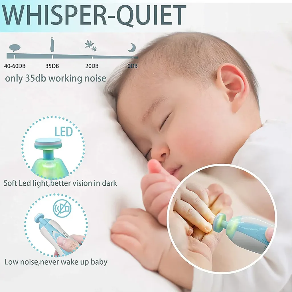 Baby Nail Trimmer - Baby Care Set Electric Manicure Set - Image 3