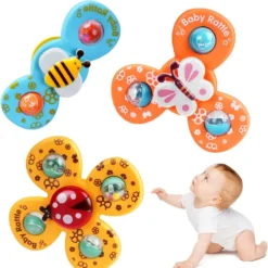 Baby Suction Cup Spinner Toy 3pcs