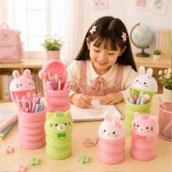 Cartoon Animal Foldable Pencil Box for Kids