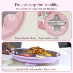 Steel Silicone Suction Plate for Baby