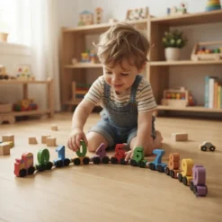 Alternative view of Educational Magnetic Wooden Number Train Set 12pcs