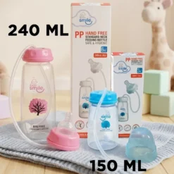 Baby Smile Hands Free Bottle -Travel and Outdoor Friendly Baby Drinking Bottle